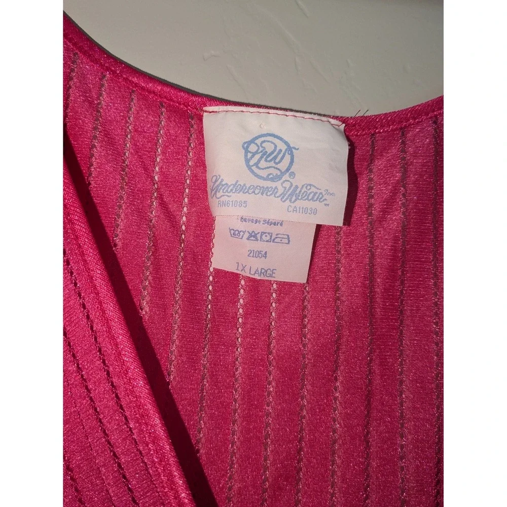 Vintage Undercover Wear Nightgown Pink Nylon Lingerie Dress 1X‎ Large USA